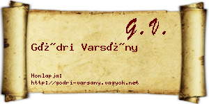Gödri Varsány névjegykártya